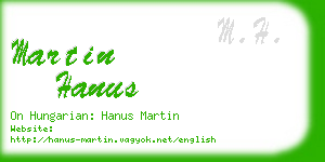 martin hanus business card